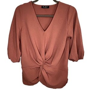 Love Maven coral mid sleeve blouse size Small *
